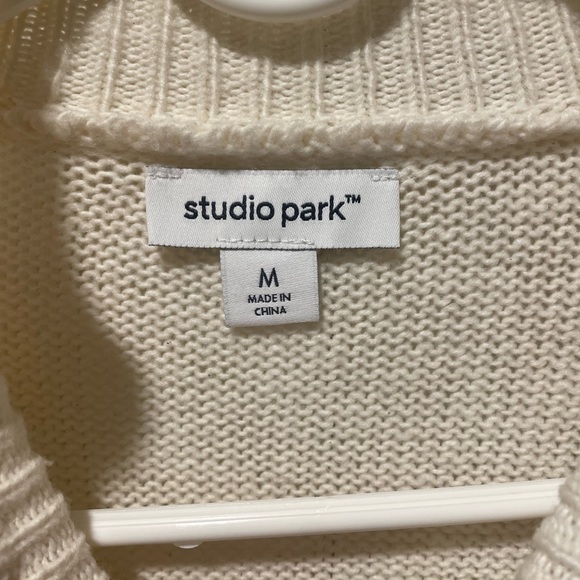 Studio Park Cream Ruffle Sweater - Picture 2 of 3
